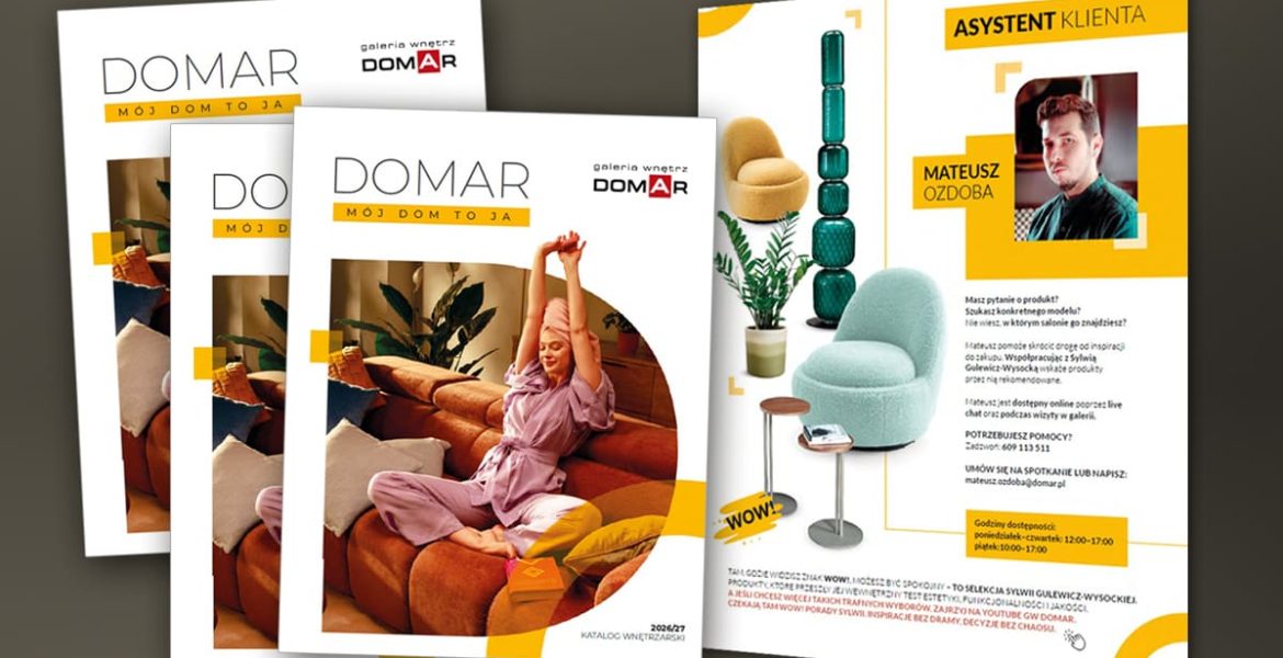 Katalog wnętrzarski Galerii Wnętrz DOMAR na sezon 2026/27.