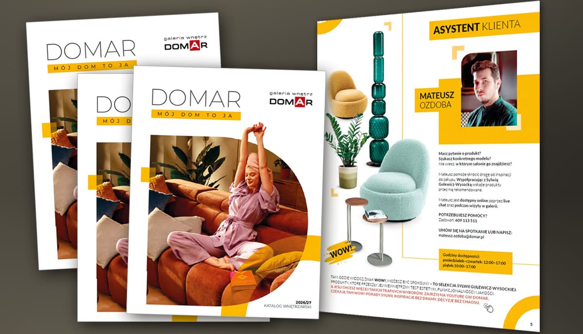 Katalog wnętrzarski Galerii Wnętrz DOMAR na sezon 2026/27.