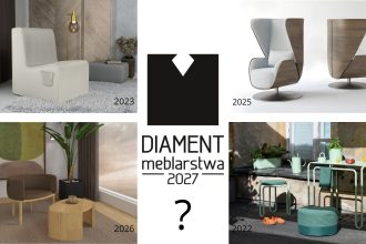 Laureaci w kategorii młody design: w górnym rzędzie (od lewej) Fotel Kazick - Olga Radwaniecka; U Chair - Mateusz Nierzwicki, w dolnym rzędzie (od lewej): Obio - Dominika Głowacka (Uniwersytet Przyrodniczy w Poznaniu); „na balkon!” - zestaw mebli i akcesoriów na balkony miejskie - Agnieszka Cieszanowska i Helena Wierzbowska.
