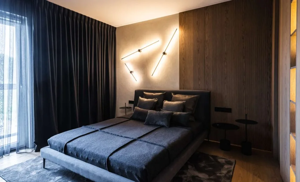 Sypialnia. Projekt: masz.design. Fot. Adam Burdyło. Materiały prasowe marki Rubio Monocoat.