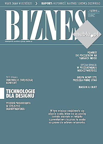 Okładka miesięcznika BIZNES.meble.pl - wydanie październik 2015.
